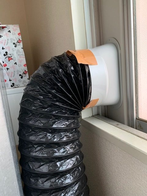 冷風機にダクトを付けました